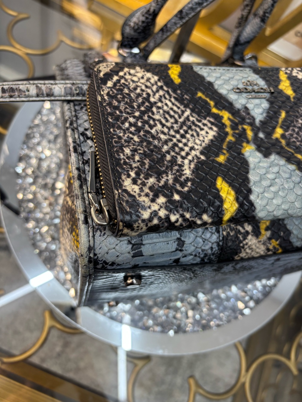 Coach 2015 Crosby Python embossed carryall EUC - Picture 11 of 15